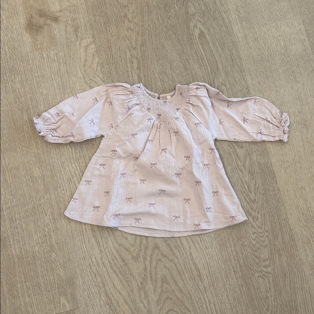 Quincy Mae Mauve Baby Tunic Dress with Bow Design NEVER WORN